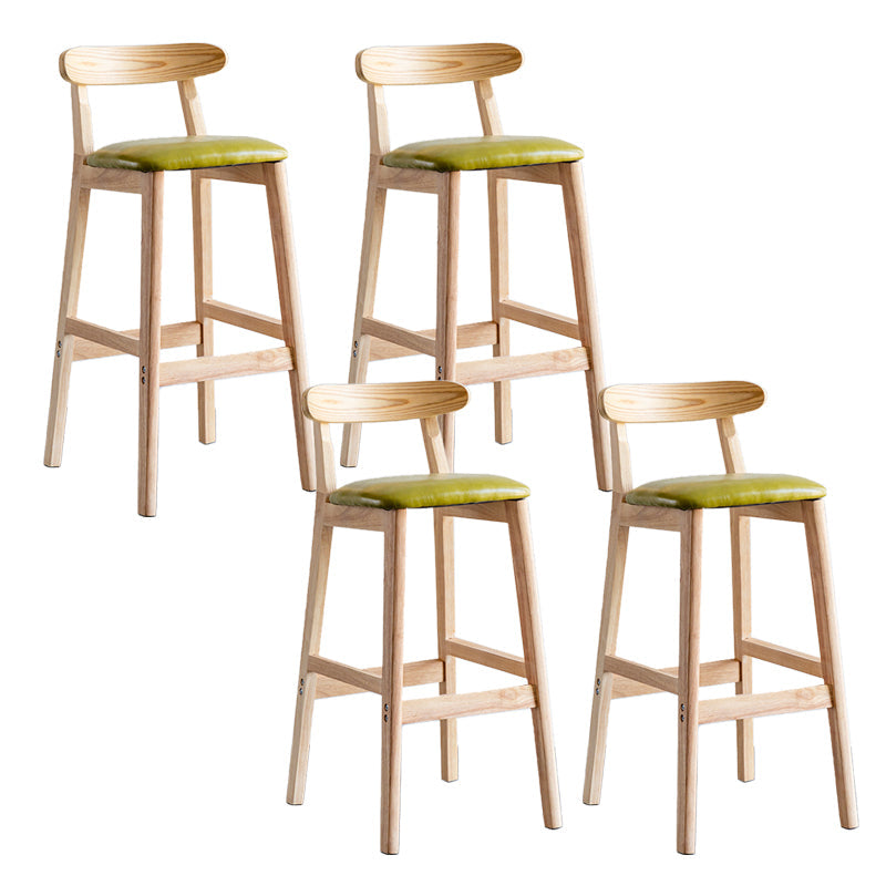 Pie de contraataque industrial Taburete de Counterless Café de madera con pedal y cojín