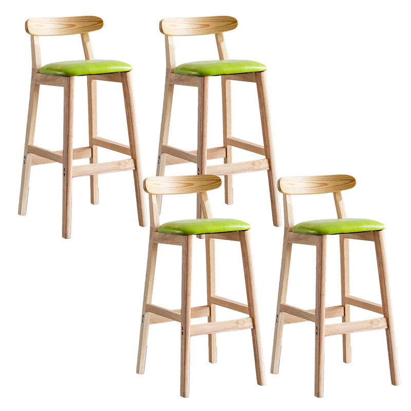 Pie de contraataque industrial Taburete de Counterless Café de madera con pedal y cojín