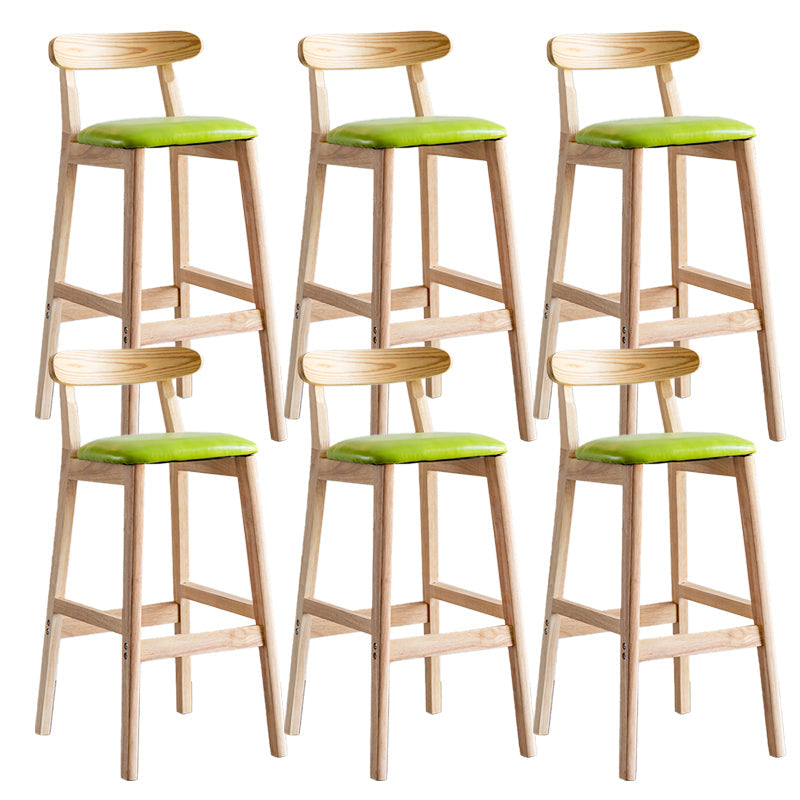 Pie de contraataque industrial Taburete de Counterless Café de madera con pedal y cojín