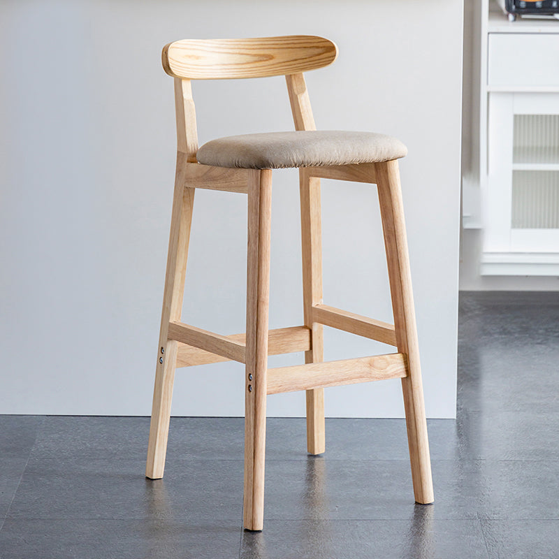 Pie de contraataque industrial Taburete de Counterless Café de madera con pedal y cojín