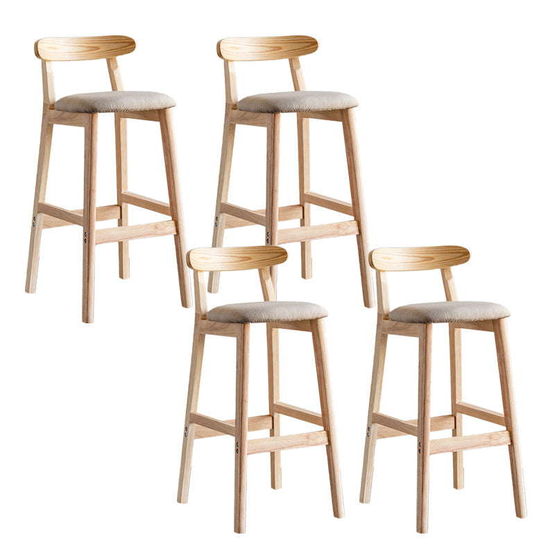 Pie de contraataque industrial Taburete de Counterless Café de madera con pedal y cojín