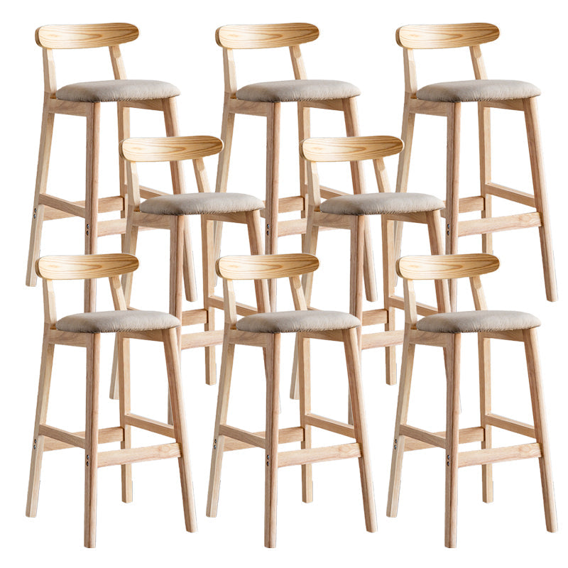 Pie de contraataque industrial Taburete de Counterless Café de madera con pedal y cojín