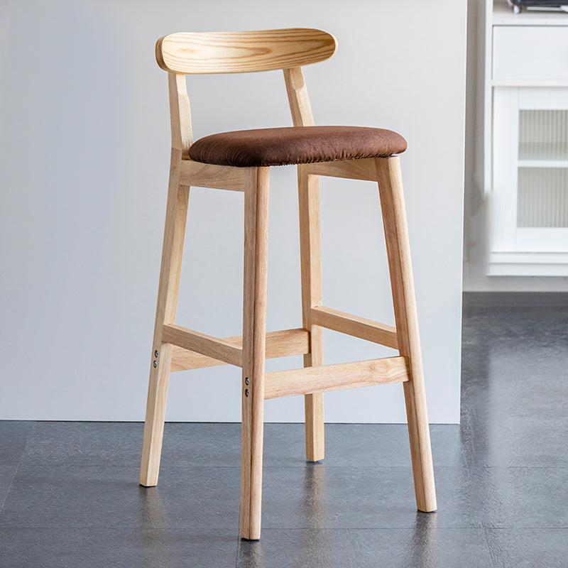 Pie de contraataque industrial Taburete de Counterless Café de madera con pedal y cojín