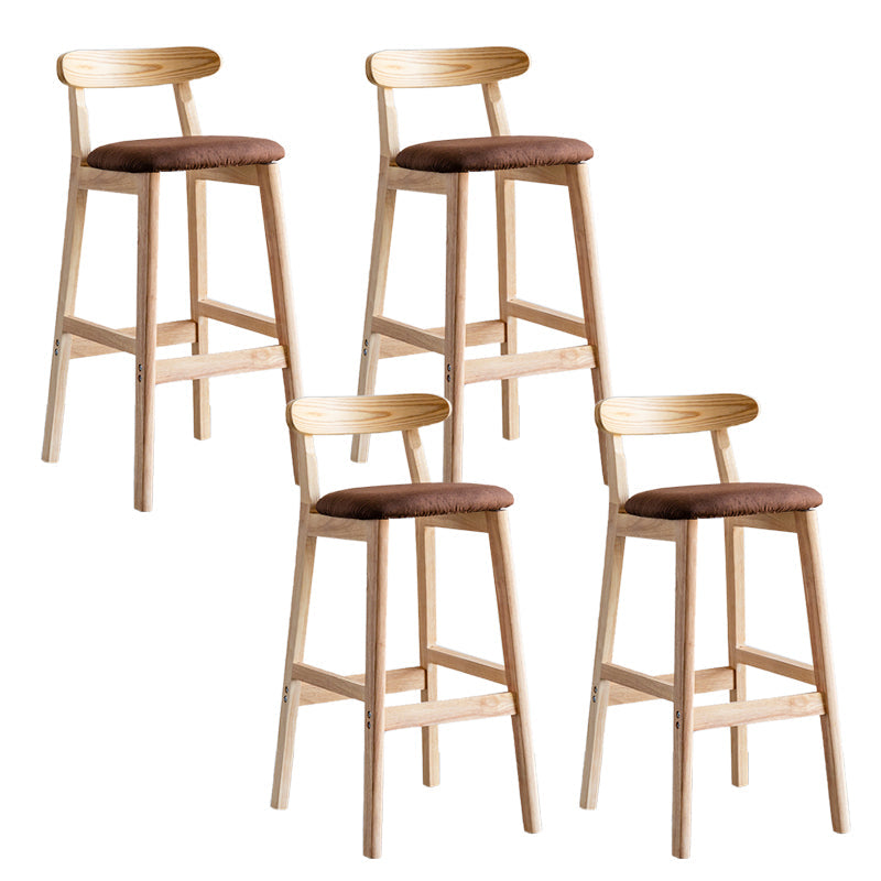 Pie de contraataque industrial Taburete de Counterless Café de madera con pedal y cojín