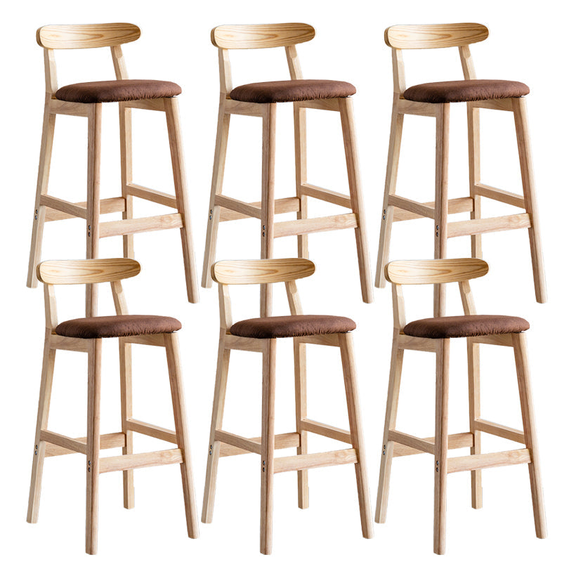 Pie de contraataque industrial Taburete de Counterless Café de madera con pedal y cojín