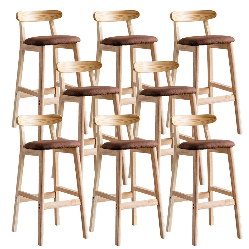 Pie de contraataque industrial Taburete de Counterless Café de madera con pedal y cojín