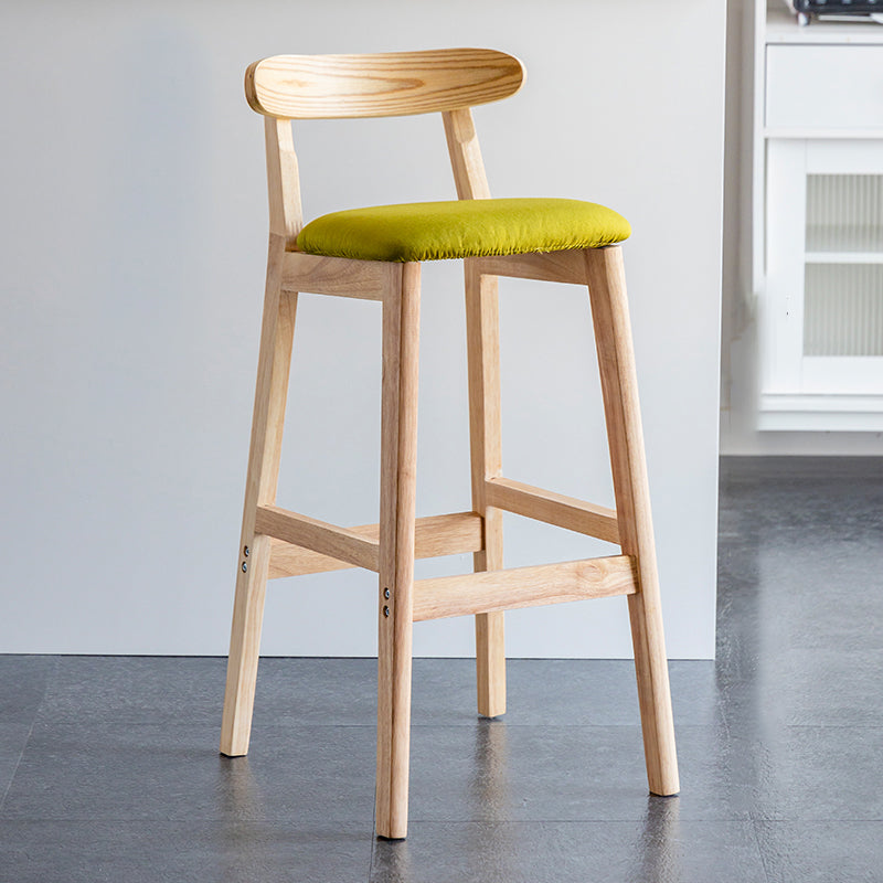 Pie de contraataque industrial Taburete de Counterless Café de madera con pedal y cojín