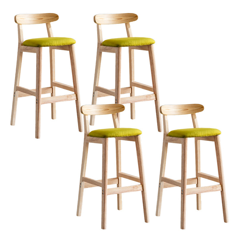 Pie de contraataque industrial Taburete de Counterless Café de madera con pedal y cojín