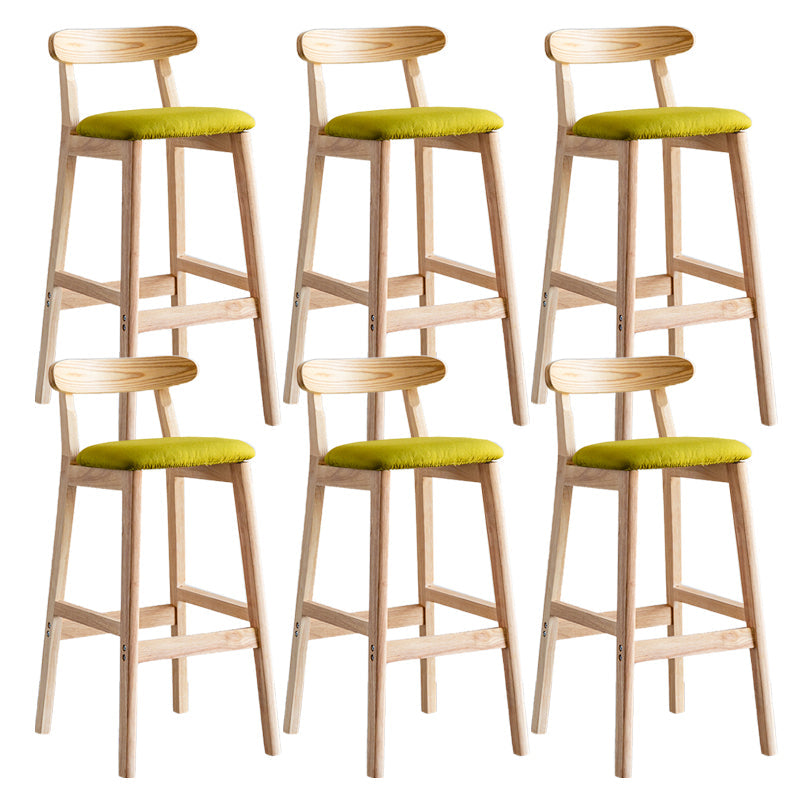 Pie de contraataque industrial Taburete de Counterless Café de madera con pedal y cojín