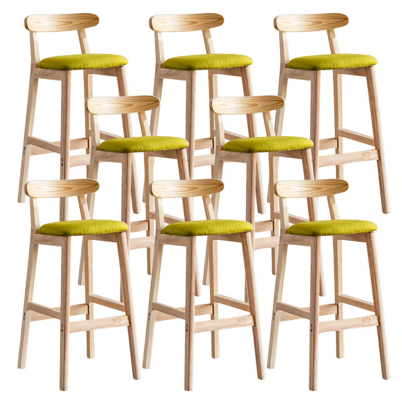 Pie de contraataque industrial Taburete de Counterless Café de madera con pedal y cojín