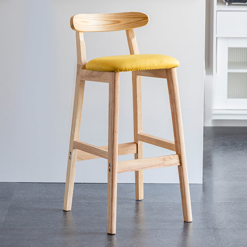 Pie de contraataque industrial Taburete de Counterless Café de madera con pedal y cojín