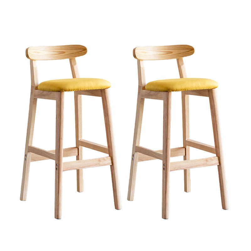 Pie de contraataque industrial Taburete de Counterless Café de madera con pedal y cojín