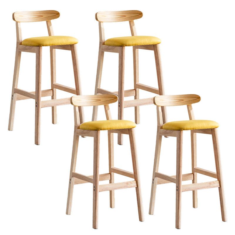 Pie de contraataque industrial Taburete de Counterless Café de madera con pedal y cojín