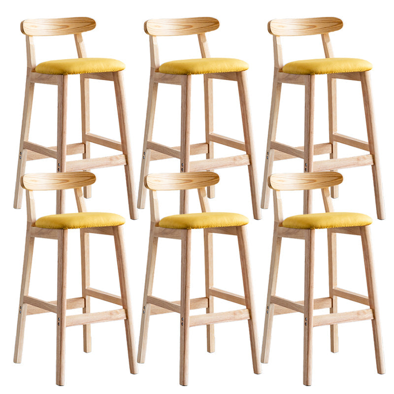 Pie de contraataque industrial Taburete de Counterless Café de madera con pedal y cojín