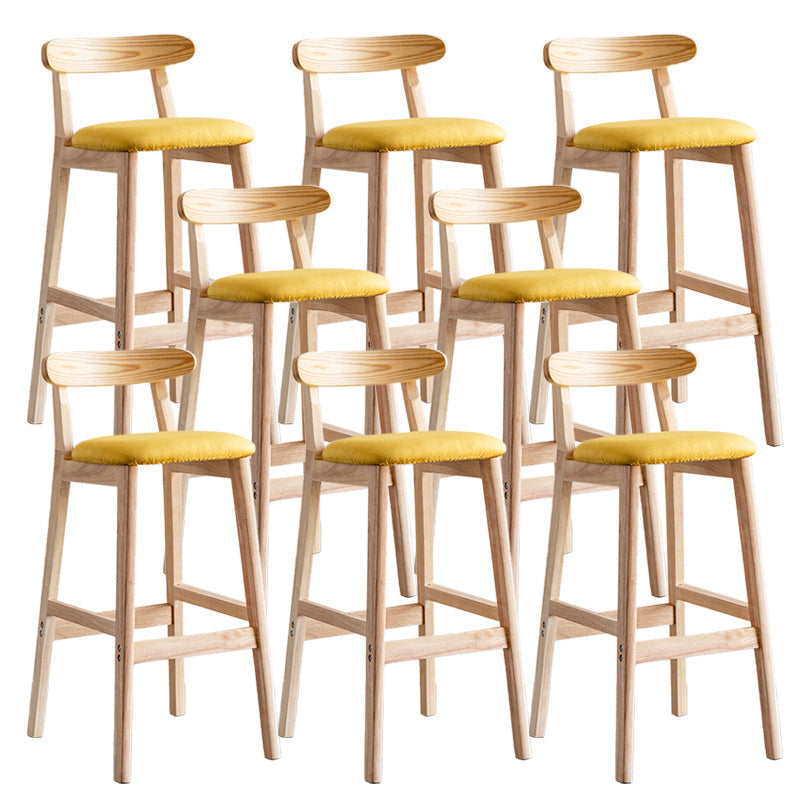 Pie de contraataque industrial Taburete de Counterless Café de madera con pedal y cojín