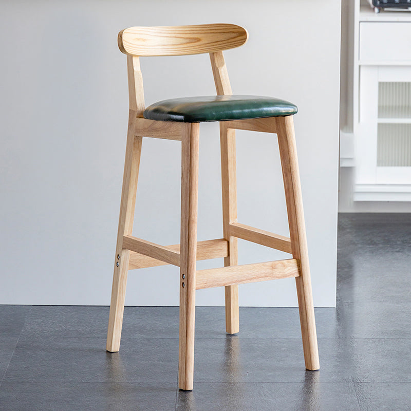 Pie de contraataque industrial Taburete de Counterless Café de madera con pedal y cojín