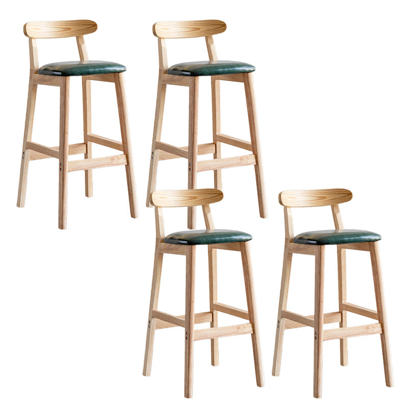 Pie de contraataque industrial Taburete de Counterless Café de madera con pedal y cojín