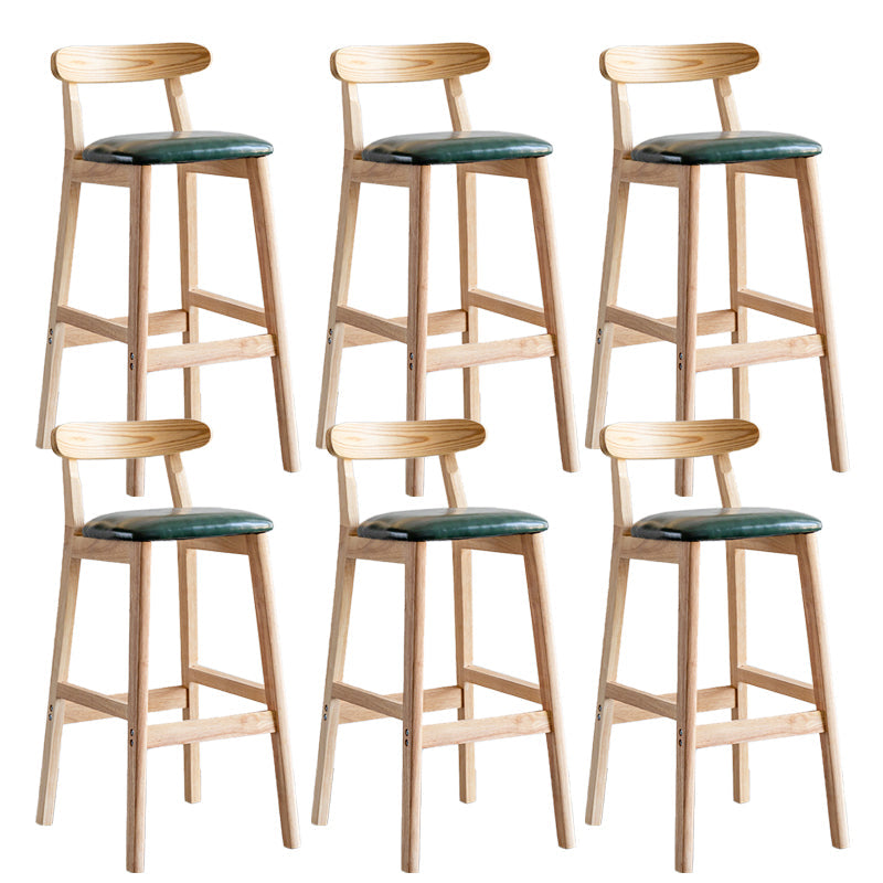 Pie de contraataque industrial Taburete de Counterless Café de madera con pedal y cojín