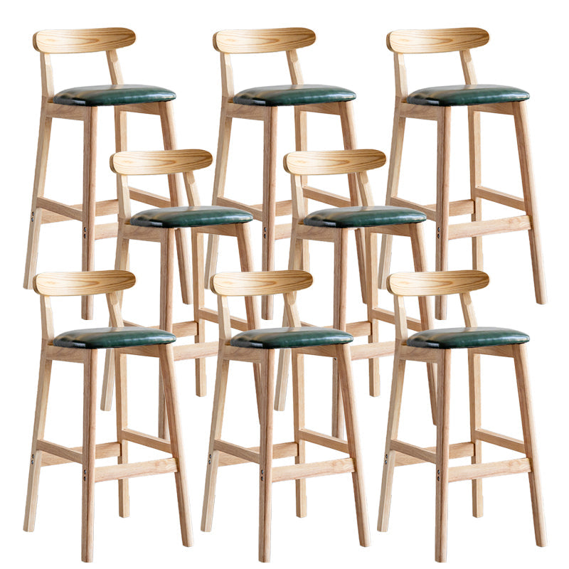 Pie de contraataque industrial Taburete de Counterless Café de madera con pedal y cojín