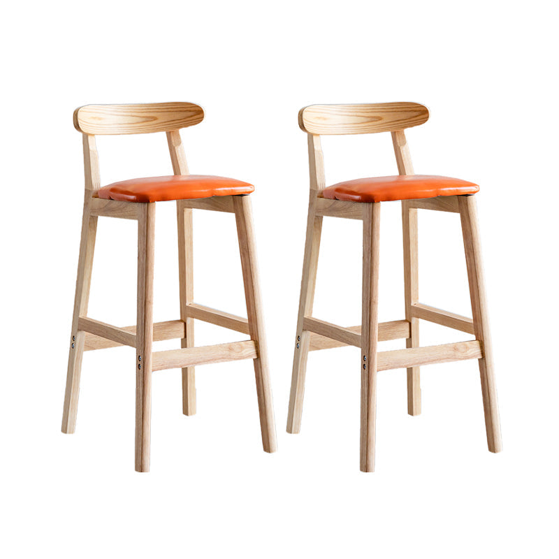 Pie de contraataque industrial Taburete de Counterless Café de madera con pedal y cojín