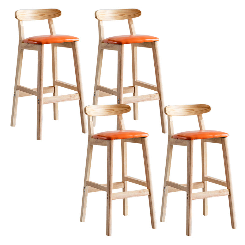 Pie de contraataque industrial Taburete de Counterless Café de madera con pedal y cojín