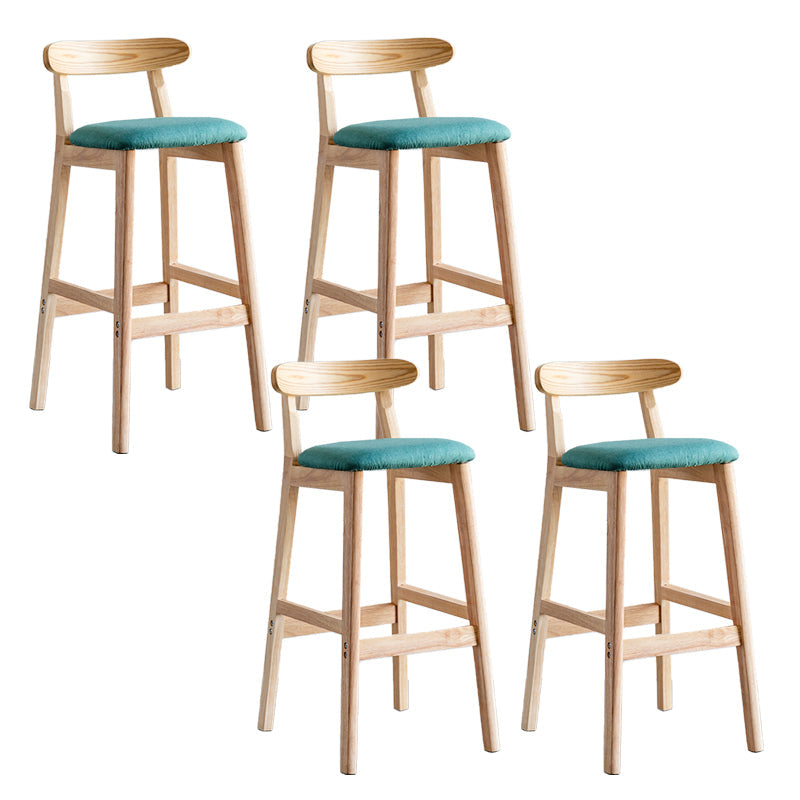 Pie de contraataque industrial Taburete de Counterless Café de madera con pedal y cojín