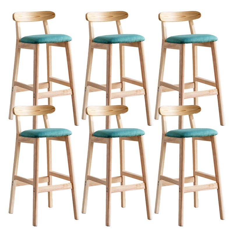 Pie de contraataque industrial Taburete de Counterless Café de madera con pedal y cojín