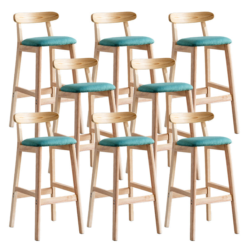 Pie de contraataque industrial Taburete de Counterless Café de madera con pedal y cojín