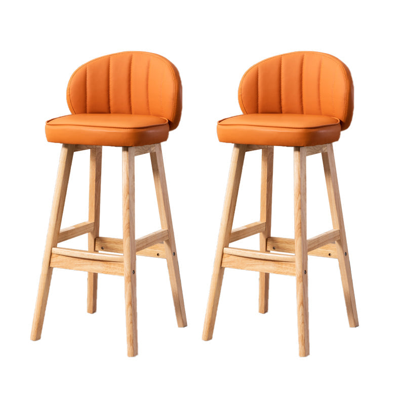 Sgabelli da bar in legno massiccio industriale PU Schibelli in pelle con parte bassa