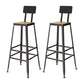 Industriële metalen Bar Stool Bar Hoogte Armloze ontlasting met zwarte benen