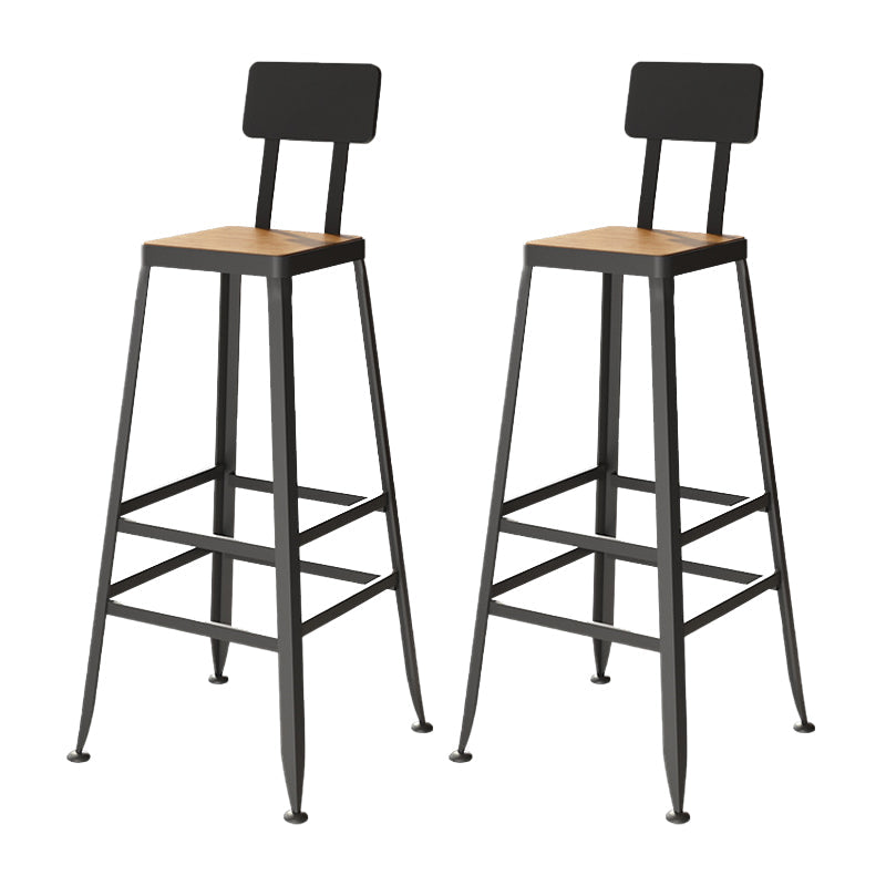 Industriële metalen Bar Stool Bar Hoogte Armloze ontlasting met zwarte benen