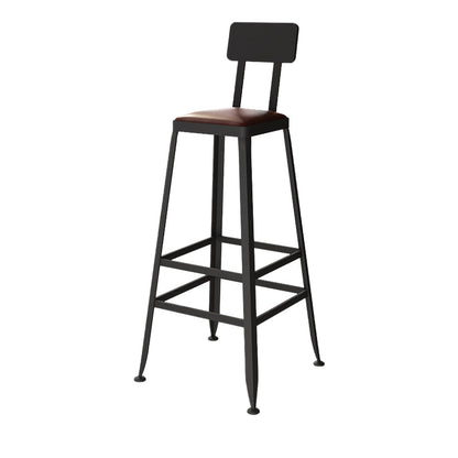 Industriële metalen Bar Stool Bar Hoogte Armloze ontlasting met zwarte benen