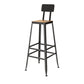 Industriële metalen Bar Stool Bar Hoogte Armloze ontlasting met zwarte benen
