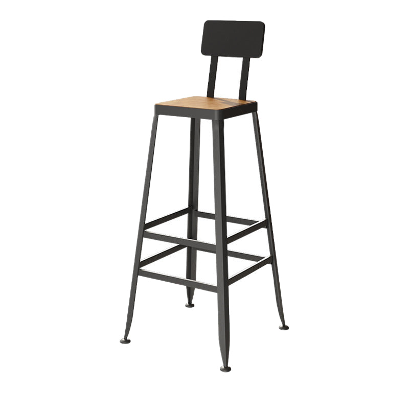 Industriële metalen Bar Stool Bar Hoogte Armloze ontlasting met zwarte benen