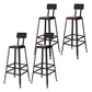 Industriële metalen Bar Stool Bar Hoogte Armloze ontlasting met zwarte benen