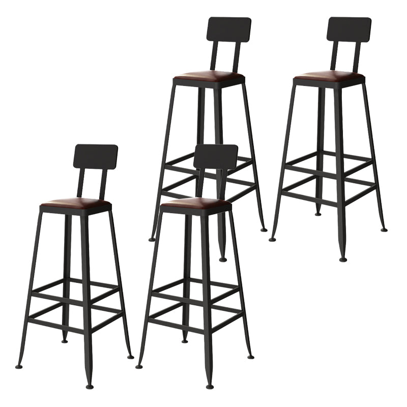 Industriële metalen Bar Stool Bar Hoogte Armloze ontlasting met zwarte benen