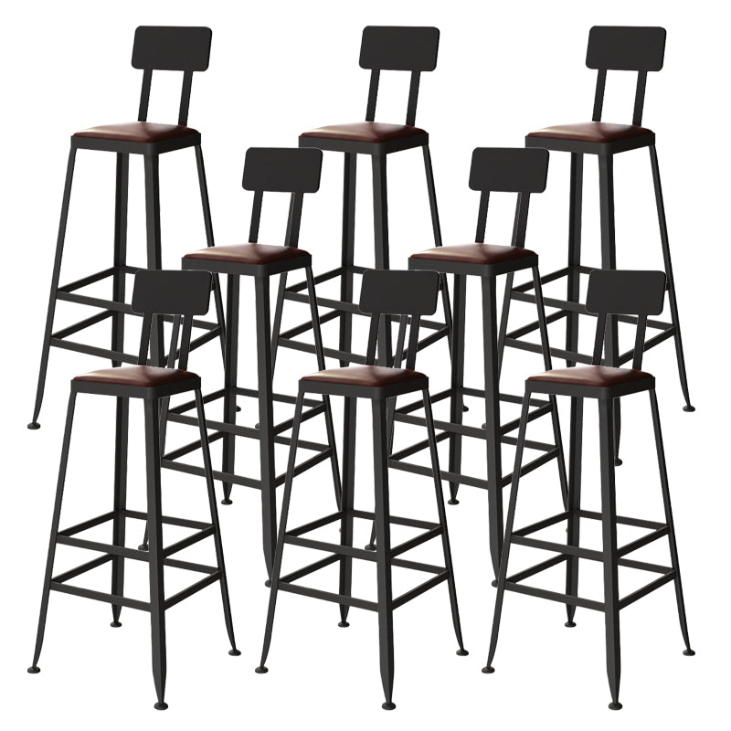 Industriële metalen Bar Stool Bar Hoogte Armloze ontlasting met zwarte benen