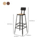 Industriële metalen Bar Stool Bar Hoogte Armloze ontlasting met zwarte benen