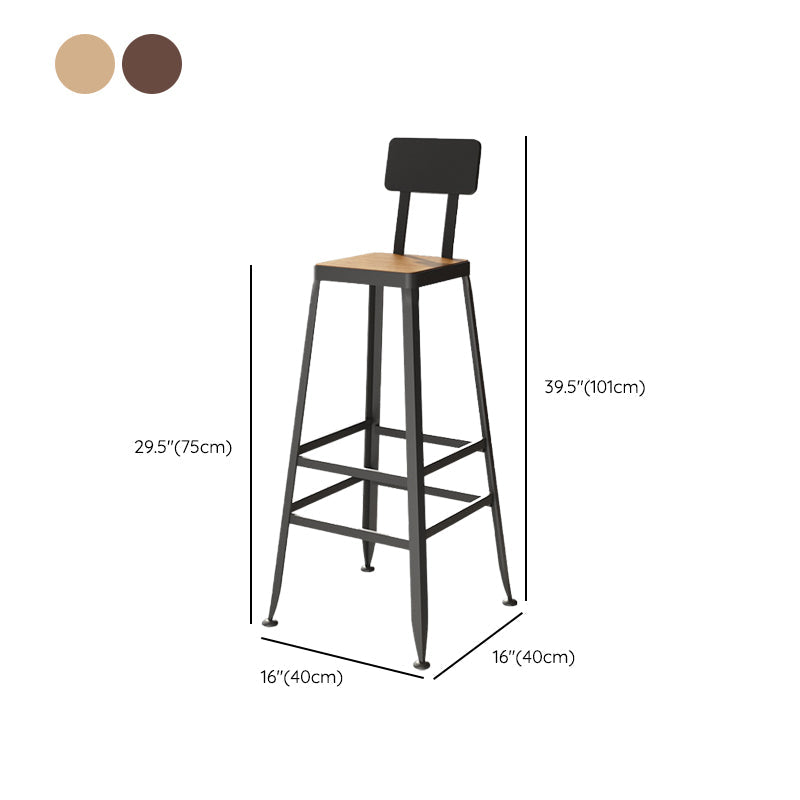 Industriële metalen Bar Stool Bar Hoogte Armloze ontlasting met zwarte benen