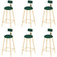 Low Back Dining Stools Round Upholstered Bar Stools with Footrest Gold Green 6 Piece Set Clearhalo 'Bar Furniture' 'Bar Stools' 'bar_stools' 'furn' 'furn_bar_stools' 'Furniture' 'Kitchen & Dining Furniture' 7030675