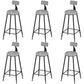 Low Back Dining Stools Round Upholstered Bar Stools with Footrest Black Gray 6 Piece Set Clearhalo 'Bar Furniture' 'Bar Stools' 'bar_stools' 'furn' 'furn_bar_stools' 'Furniture' 'Kitchen & Dining Furniture' 7030684