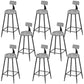 Low Back Dining Stools Round Upholstered Bar Stools with Footrest Black Gray 8 Piece Set Clearhalo 'Bar Furniture' 'Bar Stools' 'bar_stools' 'furn' 'furn_bar_stools' 'Furniture' 'Kitchen & Dining Furniture' 7030685