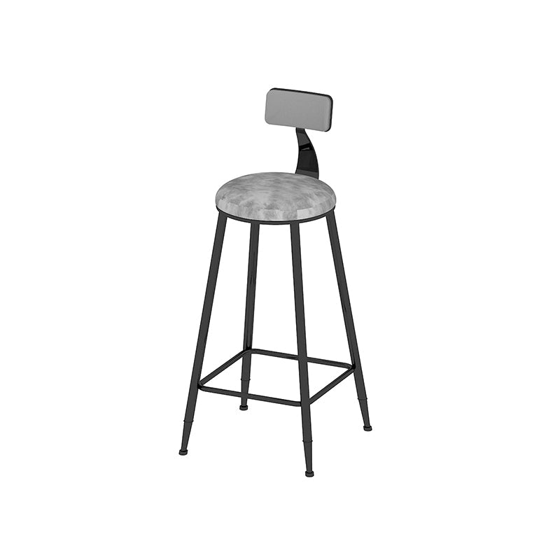 Low Back Dining Stools Round Upholstered Bar Stools with Footrest Clearhalo 'Bar Furniture' 'Bar Stools' 'bar_stools' 'furn' 'furn_bar_stools' 'Furniture' 'Kitchen & Dining Furniture' 7030686