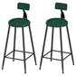 Low Back Dining Stools Round Upholstered Bar Stools with Footrest Black Green 2 Piece Set Clearhalo 'Bar Furniture' 'Bar Stools' 'bar_stools' 'furn' 'furn_bar_stools' 'Furniture' 'Kitchen & Dining Furniture' 7030687