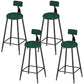 Low Back Dining Stools Round Upholstered Bar Stools with Footrest Black Green 4 Piece Set Clearhalo 'Bar Furniture' 'Bar Stools' 'bar_stools' 'furn' 'furn_bar_stools' 'Furniture' 'Kitchen & Dining Furniture' 7030689