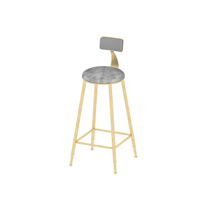 Low Back Dining Stools Round Upholstered Bar Stools with Footrest Clearhalo 'Bar Furniture' 'Bar Stools' 'bar_stools' 'furn' 'furn_bar_stools' 'Furniture' 'Kitchen & Dining Furniture' 7030690