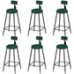 Low Back Dining Stools Round Upholstered Bar Stools with Footrest Black Green 6 Piece Set Clearhalo 'Bar Furniture' 'Bar Stools' 'bar_stools' 'furn' 'furn_bar_stools' 'Furniture' 'Kitchen & Dining Furniture' 7030691