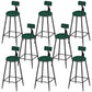 Low Back Dining Stools Round Upholstered Bar Stools with Footrest Black Green 8 Piece Set Clearhalo 'Bar Furniture' 'Bar Stools' 'bar_stools' 'furn' 'furn_bar_stools' 'Furniture' 'Kitchen & Dining Furniture' 7030692