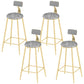 Low Back Dining Stools Round Upholstered Bar Stools with Footrest Gold Gray 4 Piece Set Clearhalo 'Bar Furniture' 'Bar Stools' 'bar_stools' 'furn' 'furn_bar_stools' 'Furniture' 'Kitchen & Dining Furniture' 7030694