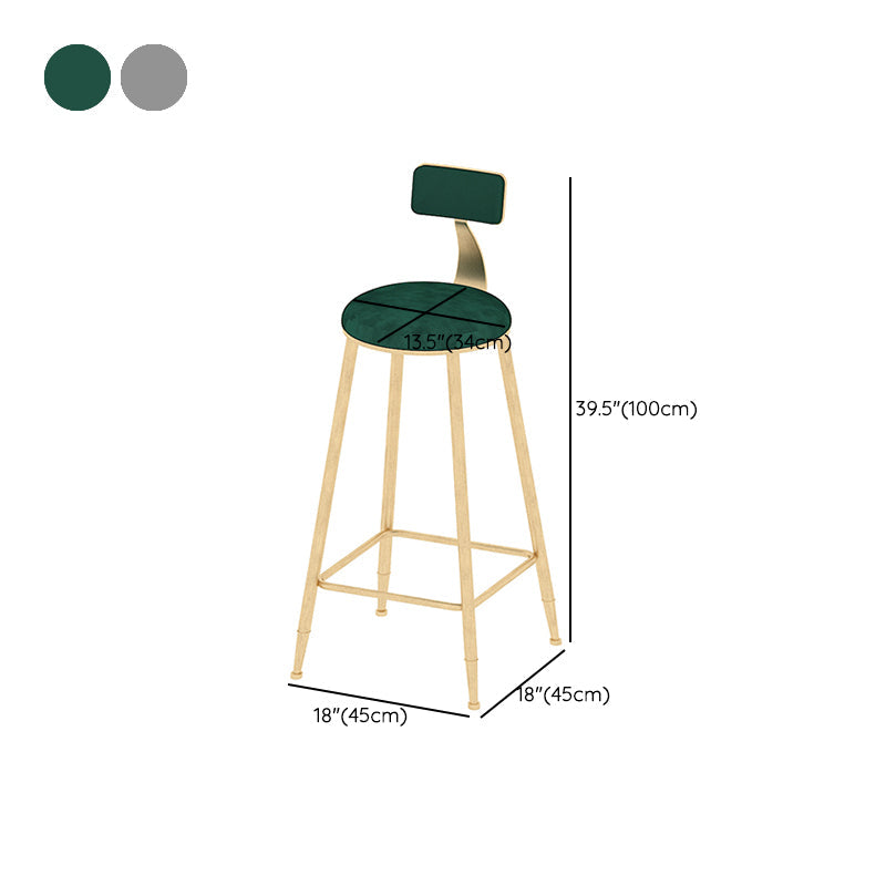 Low Back Dining Stools Round Upholstered Bar Stools with Footrest Clearhalo 'Bar Furniture' 'Bar Stools' 'bar_stools' 'furn' 'furn_bar_stools' 'Furniture' 'Kitchen & Dining Furniture' 7030697